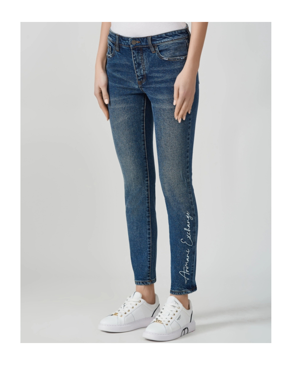 Armani Exchange Belt-loop Jeans In Blue