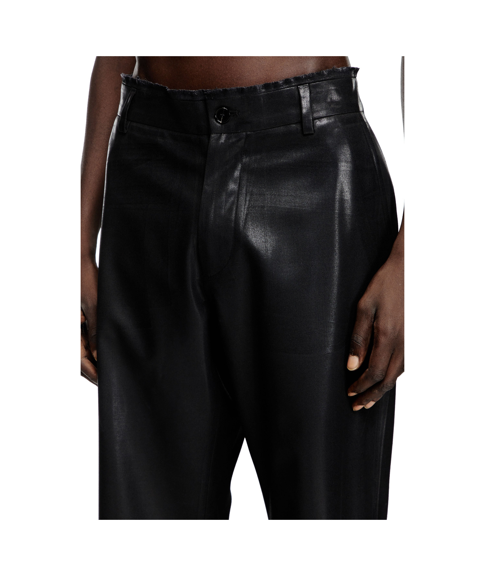 Diesel Belt-loop Casual Pants In Black