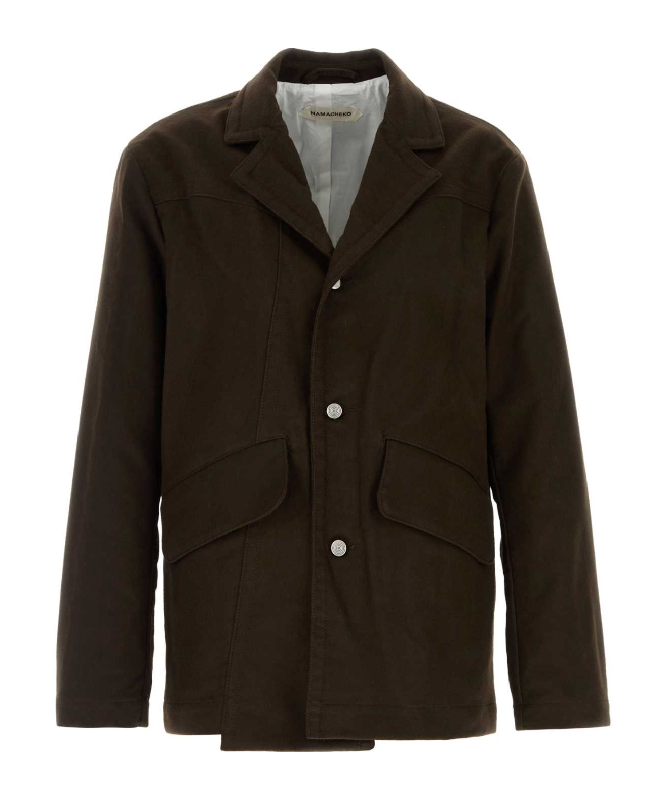 Namacheko Moleskin Cotton Blazer Notch Lapels In Brown