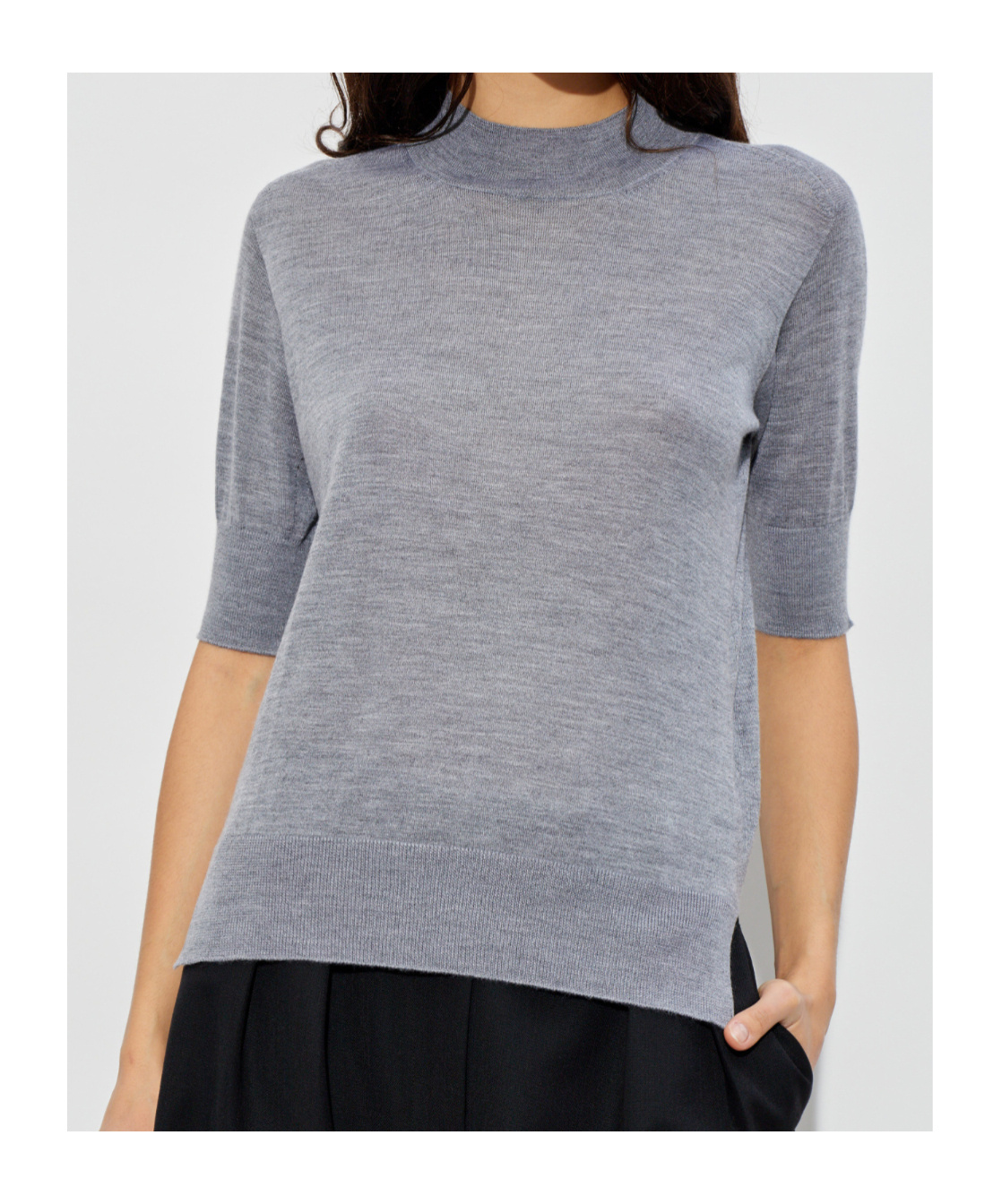 Jil Sander Fine-knit T-shirt In Gray