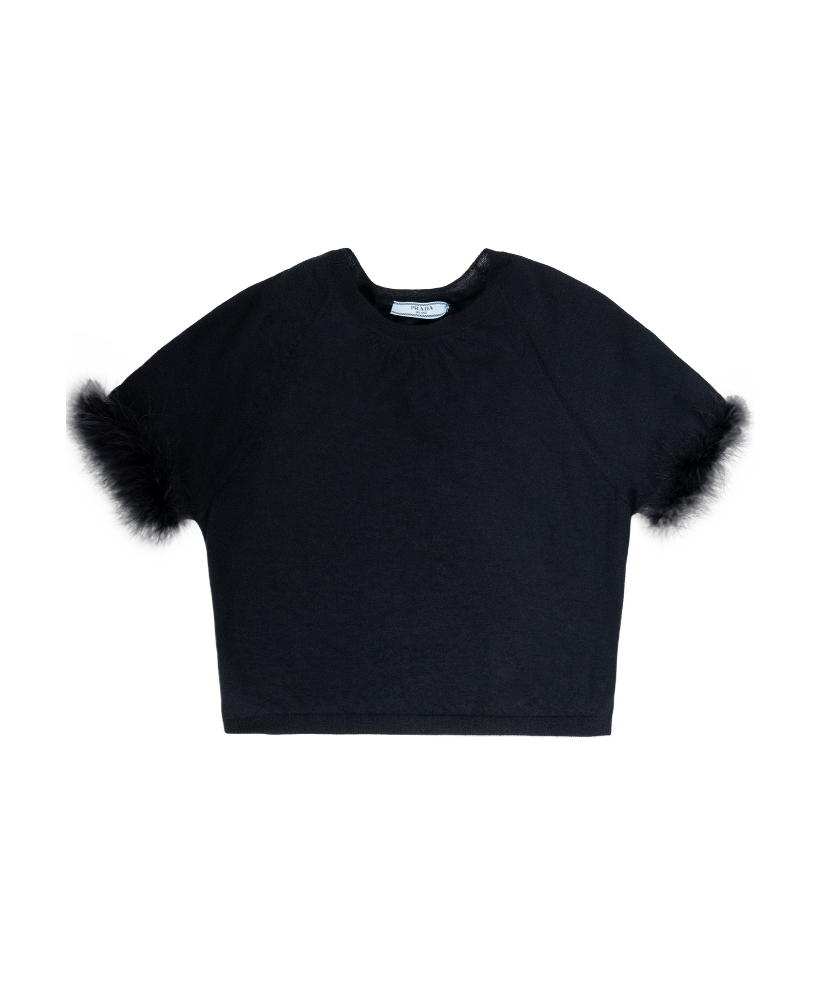 Prada Short-sleeved Sweater In Black
