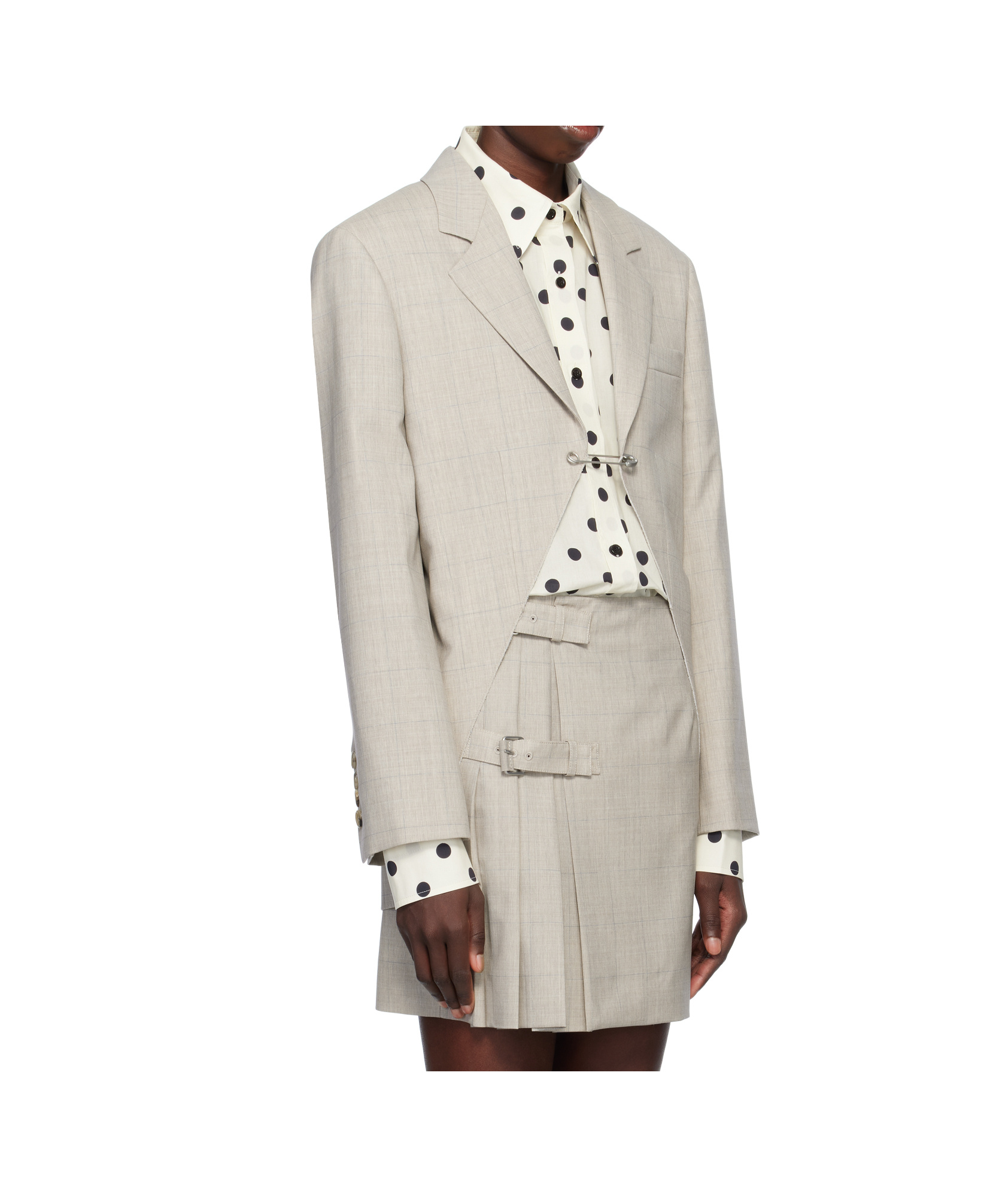 Moschino Almond Safety Pin Jacket In Neutral
