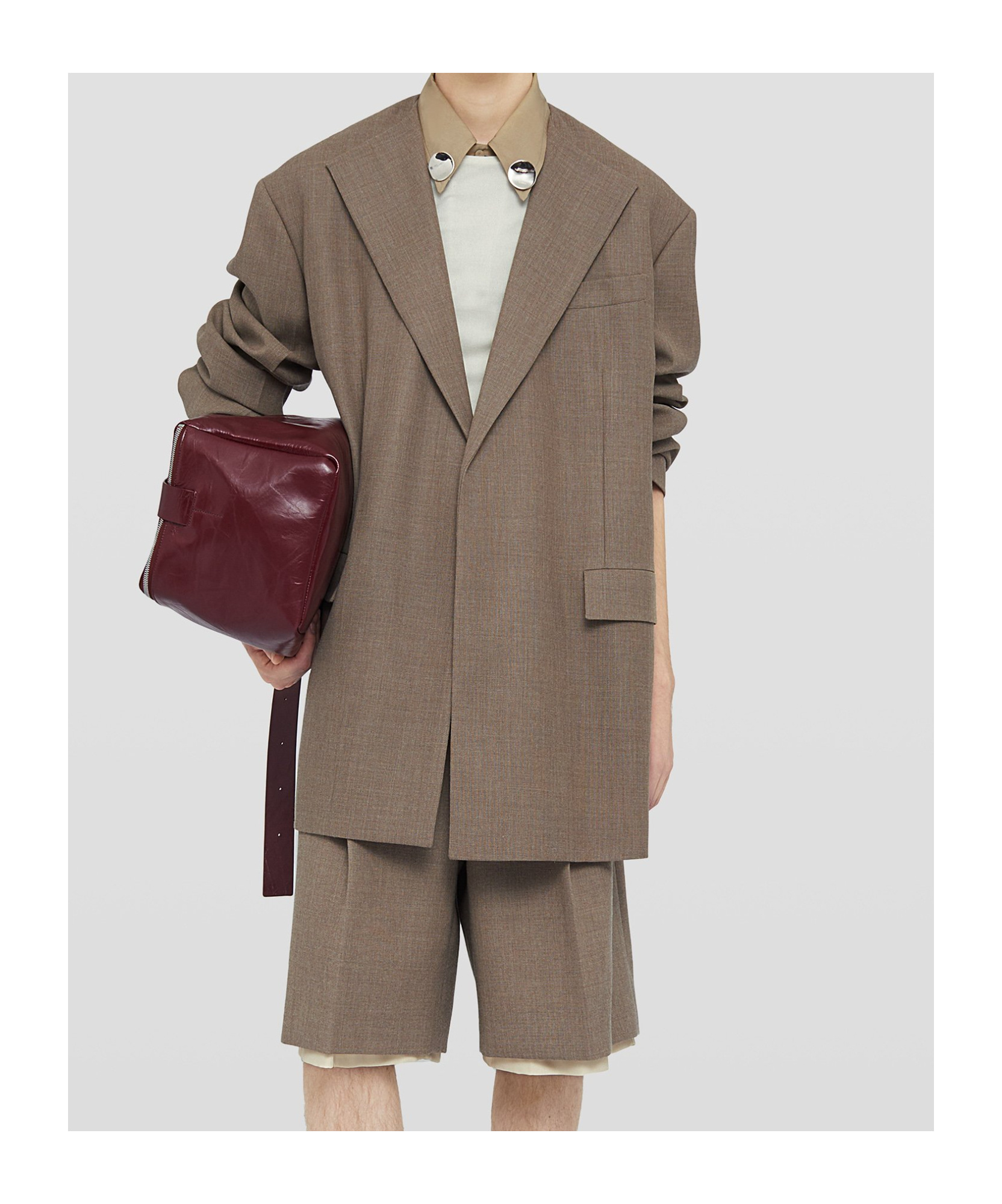 Jil Sander Single-breasted Wool Blazer In Brown