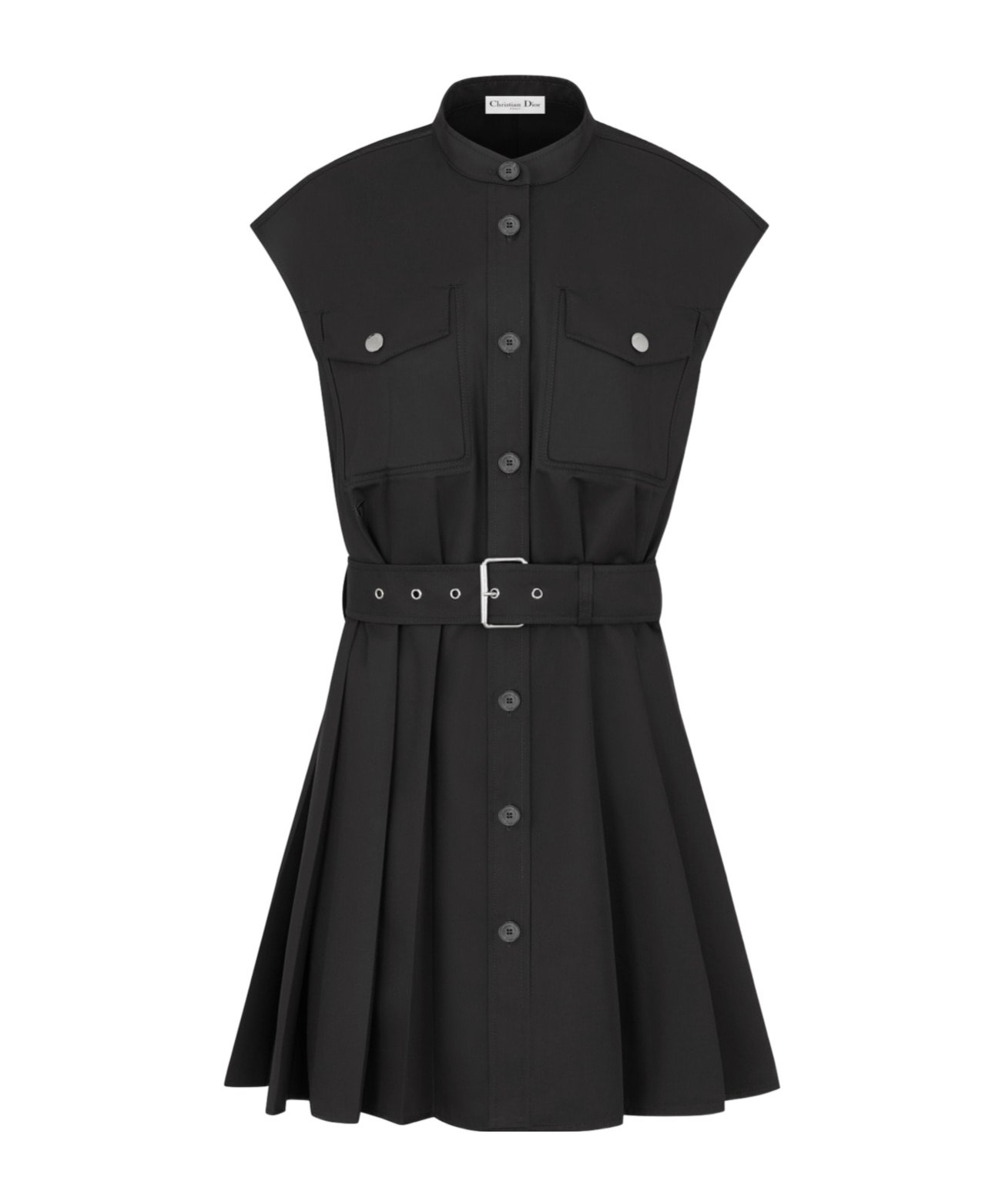 Dior Short Dress In Cotton Gabardine In Black