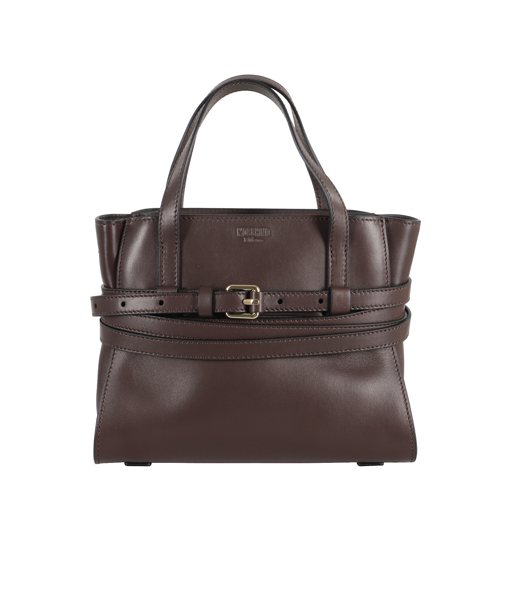 Moschino Small Tie Me Buckle-strap Tote Bag In Black