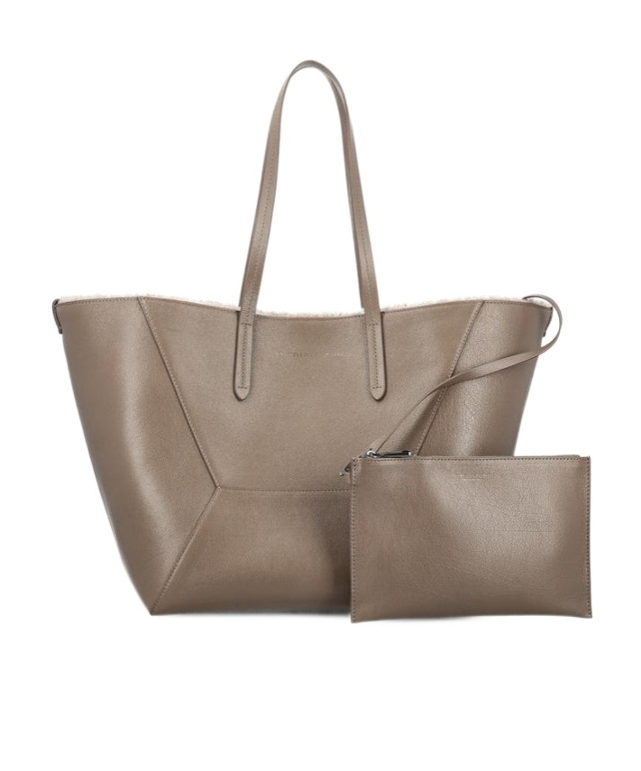 Brunello Cucinelli Double Handle Tote Bag In Nude