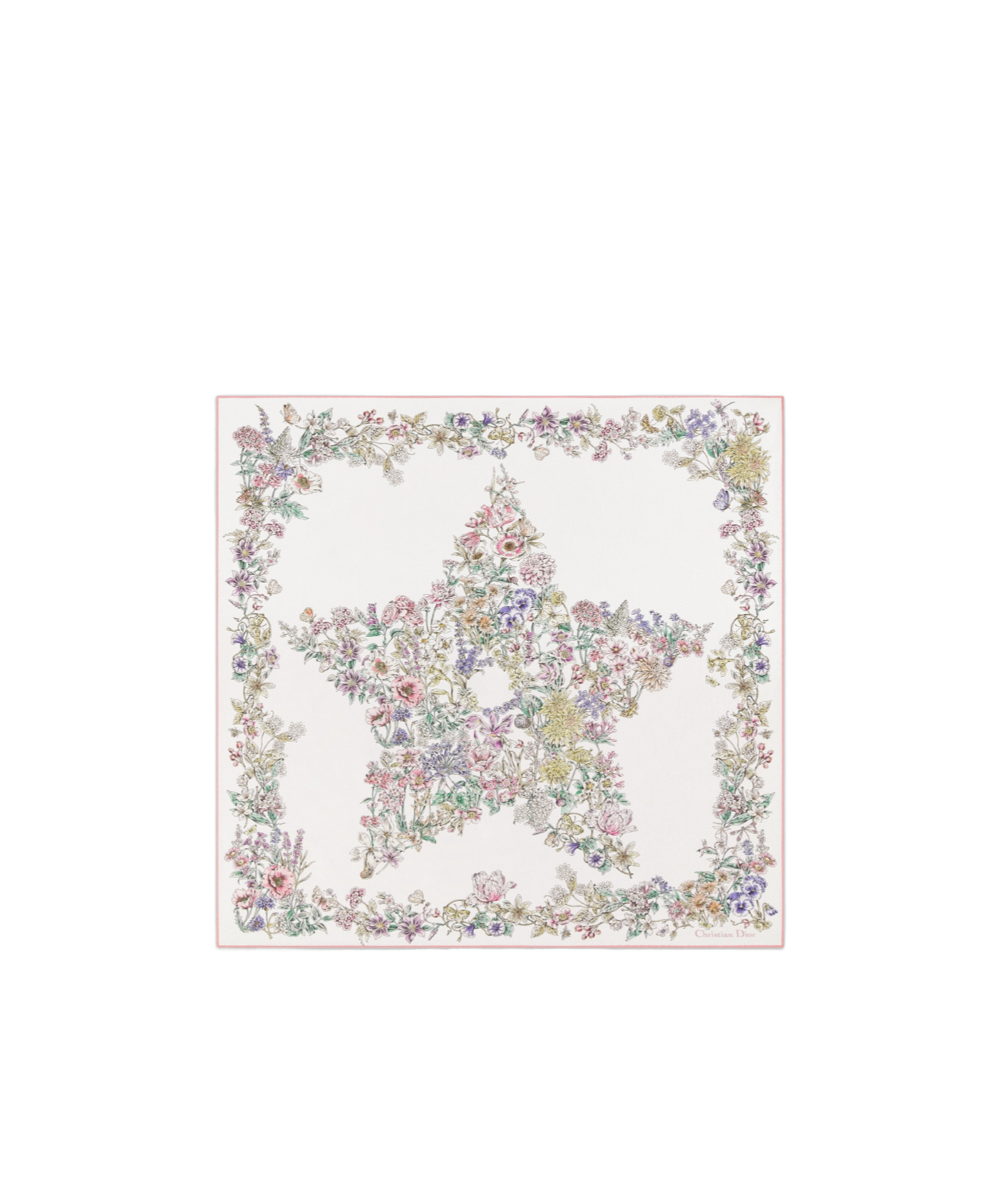 Dior Star 70 Square Scarf In Neutral