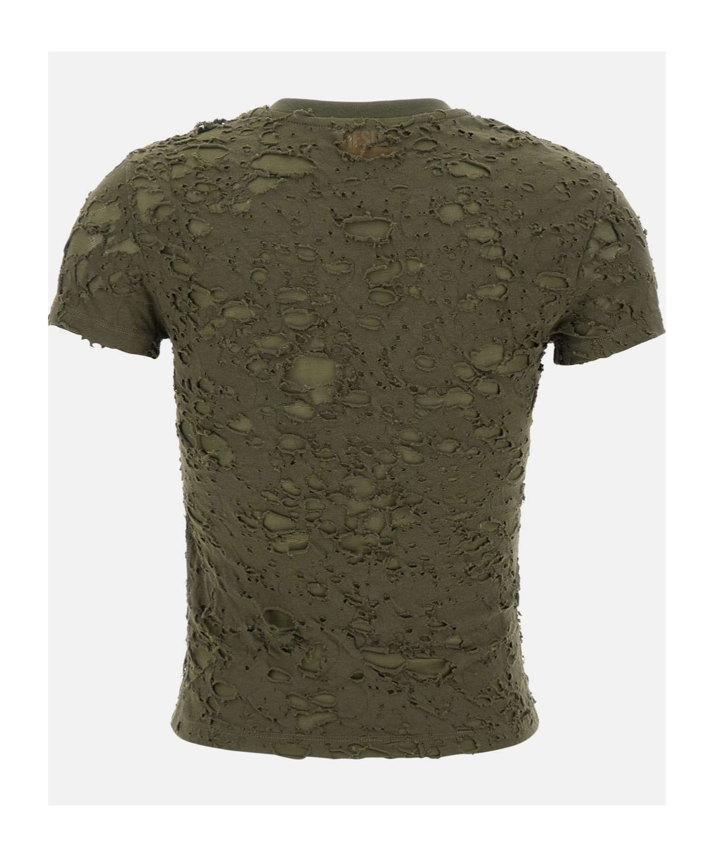 Diesel T-uncutie-long-p2 Distressed T-shirt In Green