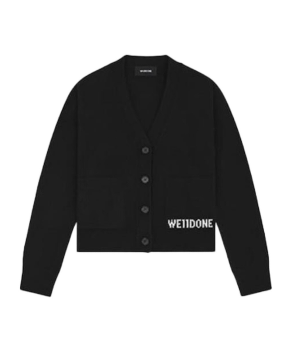 We11 Done Long-sleeved Knitted Cardigan In Black
