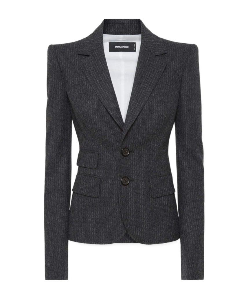 Dsquared2 Bianca Pinstripe Blazer In Black