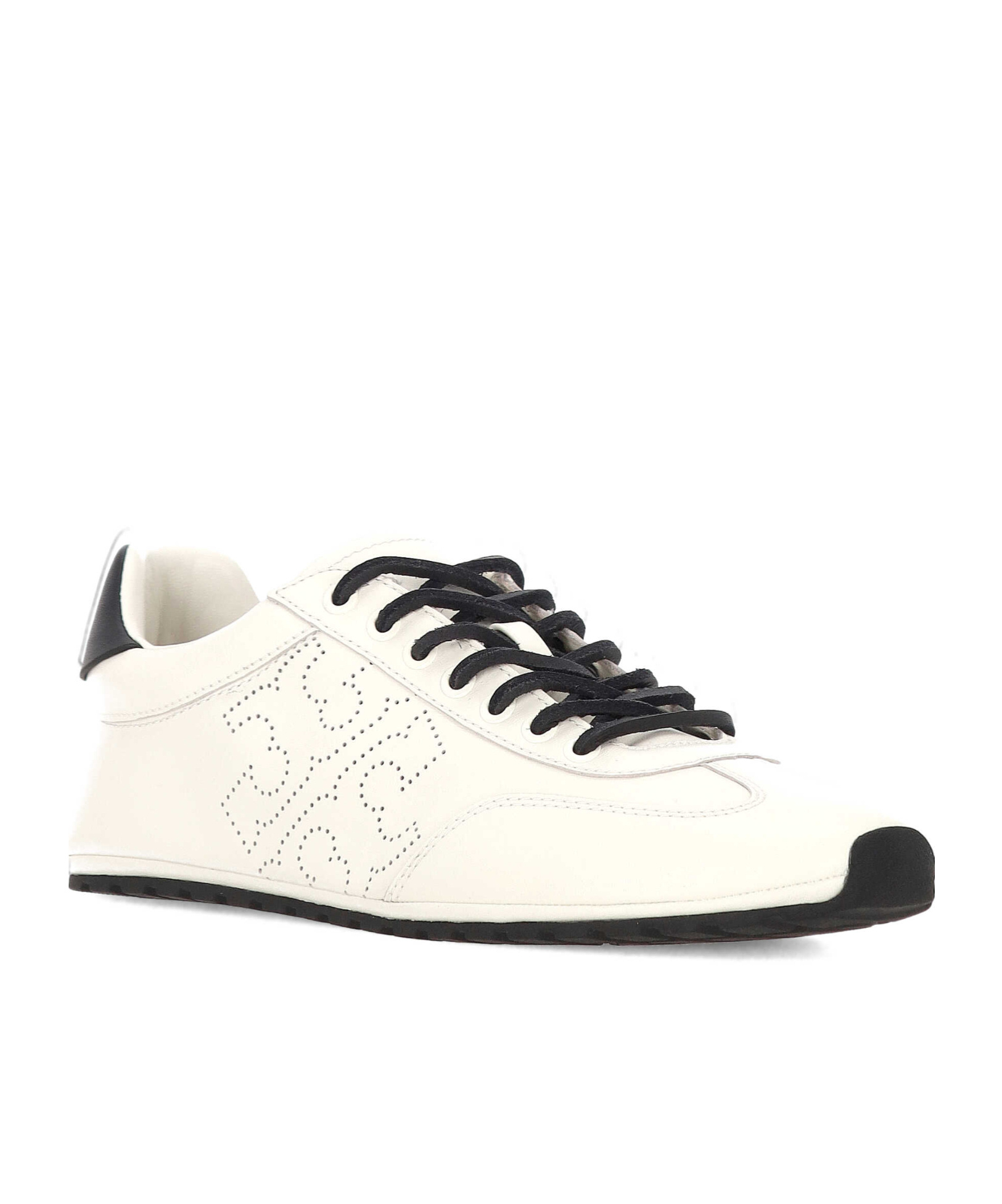 Tory Burch Field Perforated Logo Sneakers In White