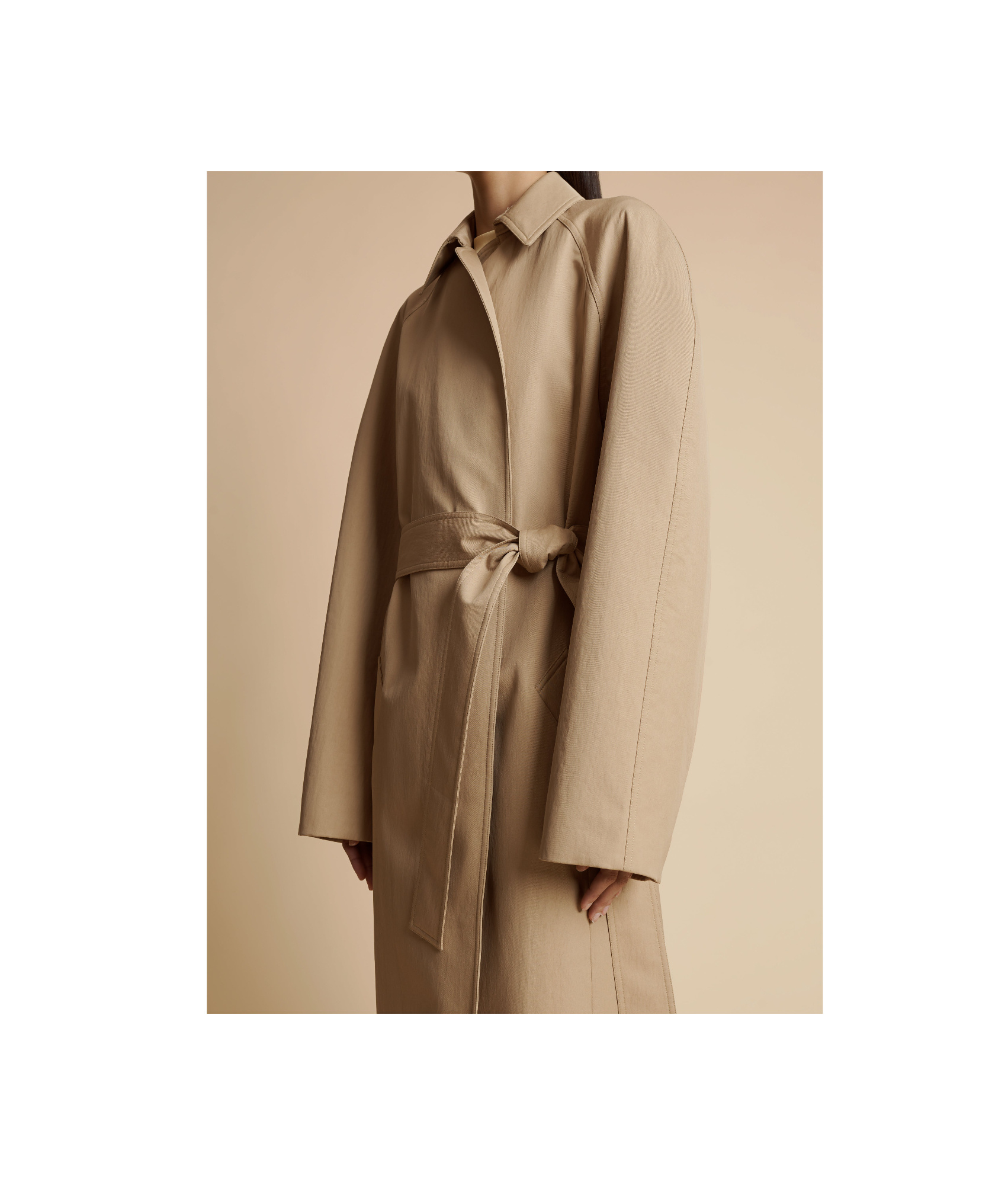 Khaite The Roth Trench Coat Beige In Gold