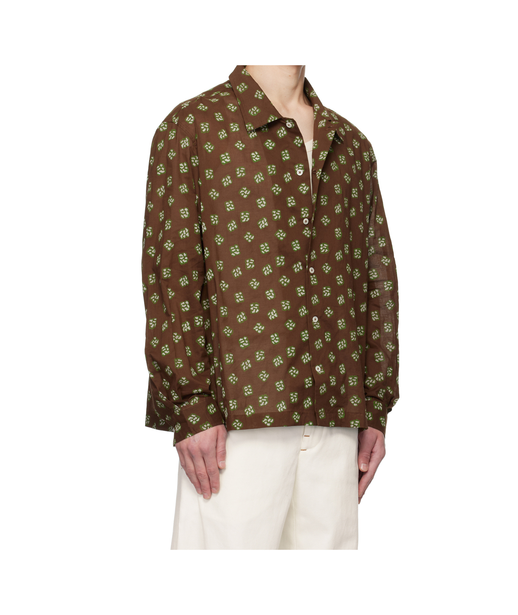 Bode Long Sleeve Shirt In Brown