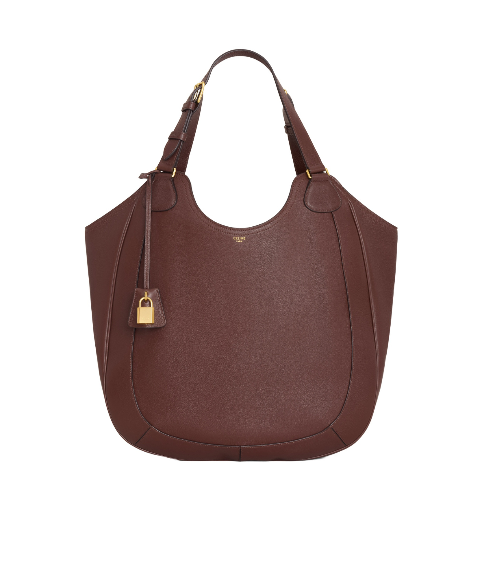 Celine Meo Leather Shoulder Bag In Brown