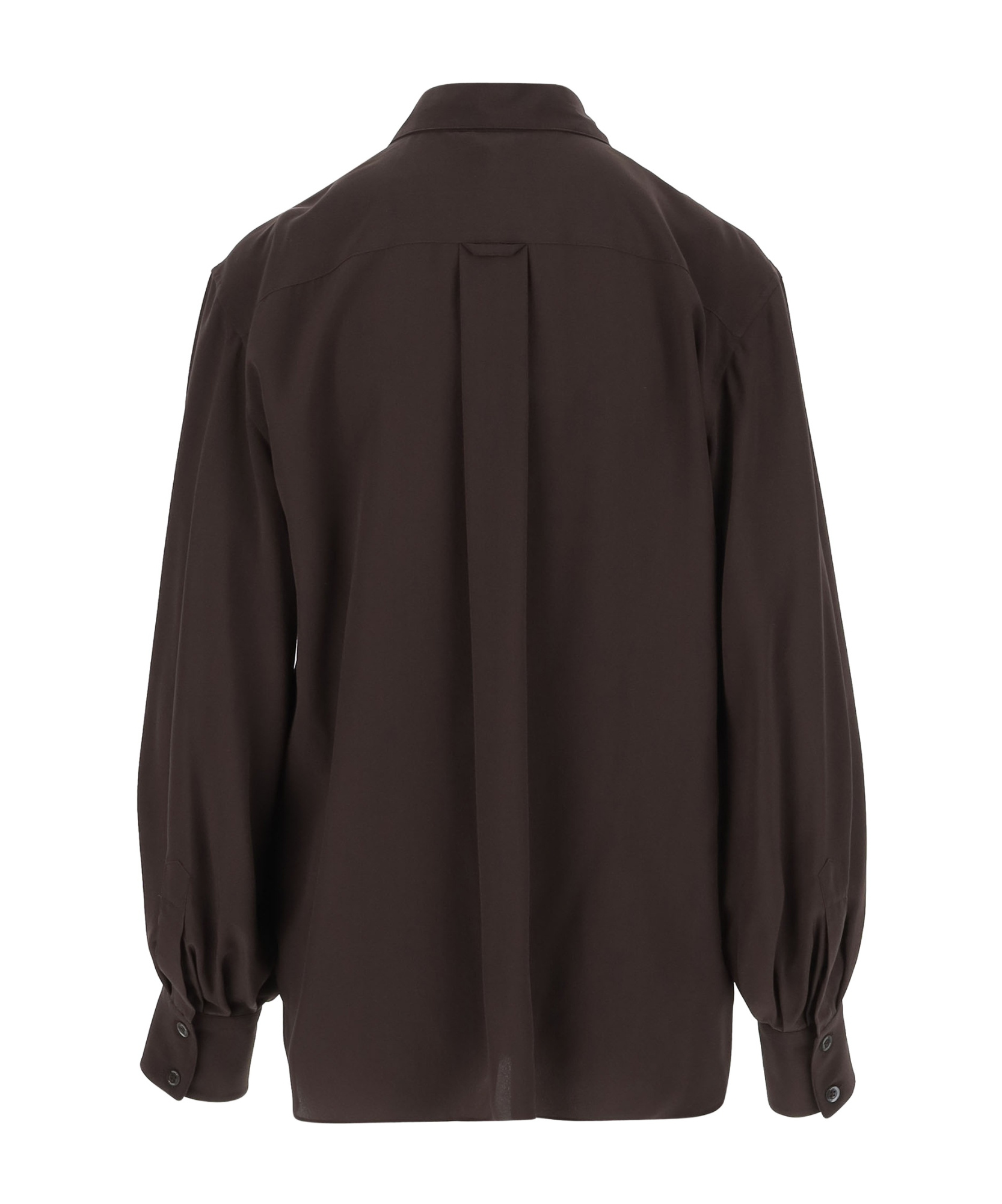 Shop Aspesi Silk Shirt In Dark Brown