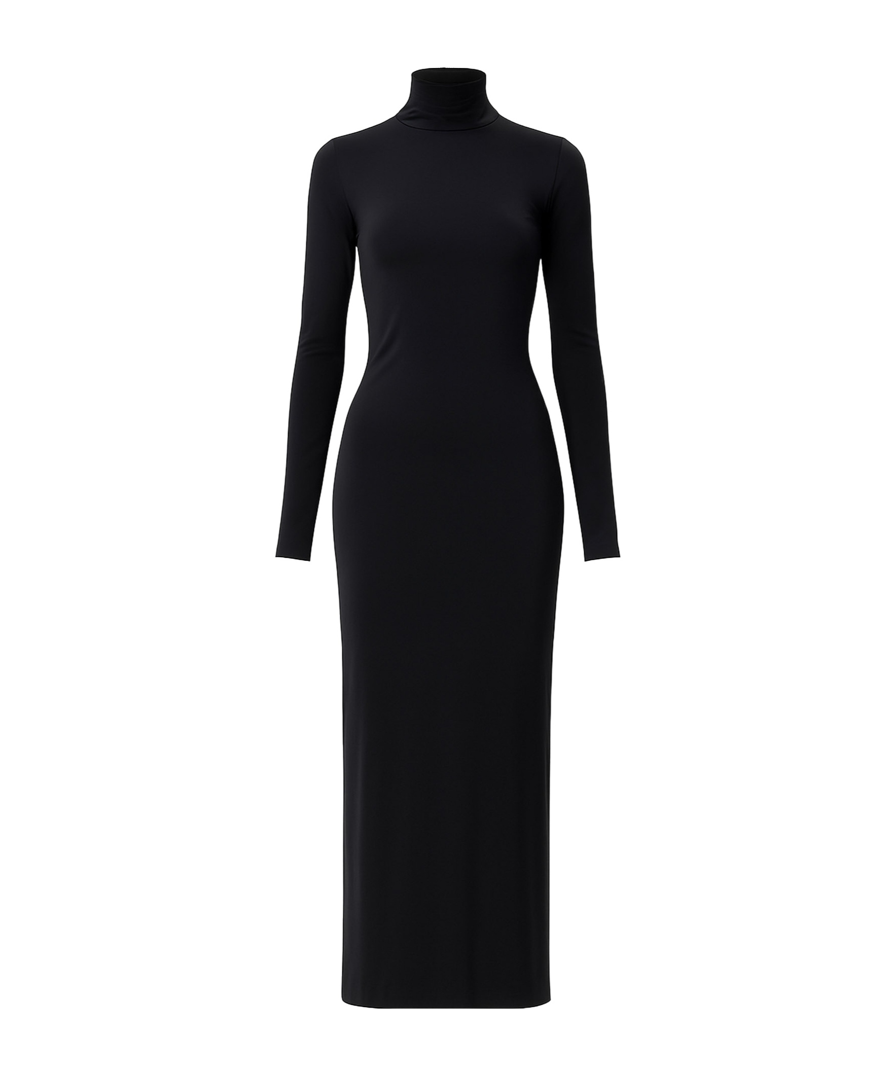 Amazuìn Jenna Roll-neck Open-back Dress In Black