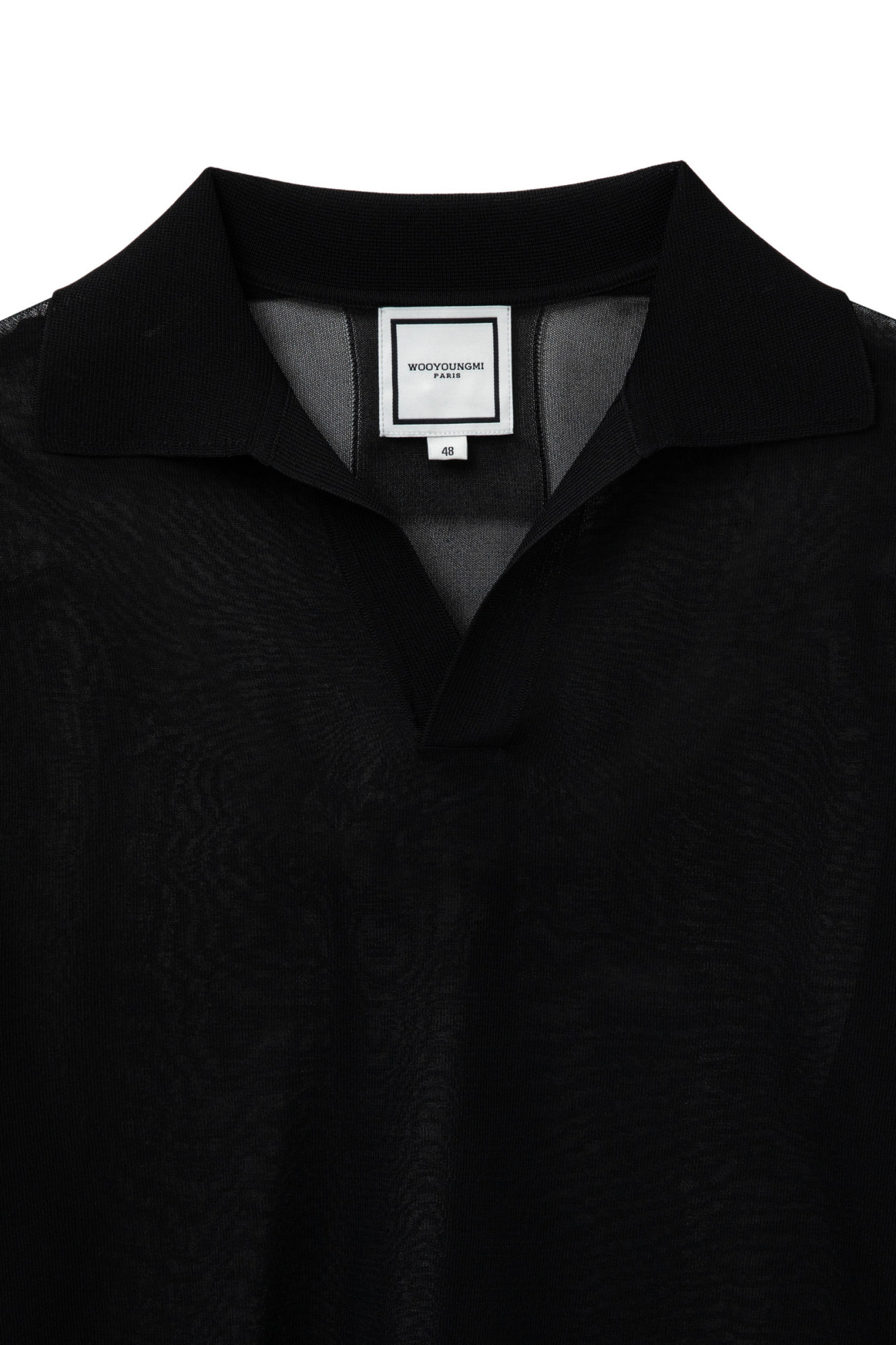 Wooyoungmi Perspective Short-sleeved Sweater In Black