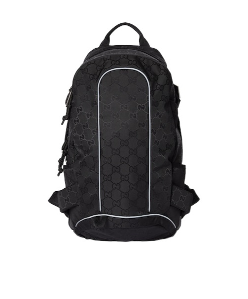 Gucci Small Gg-jacquard Web-detail Backpack In Black