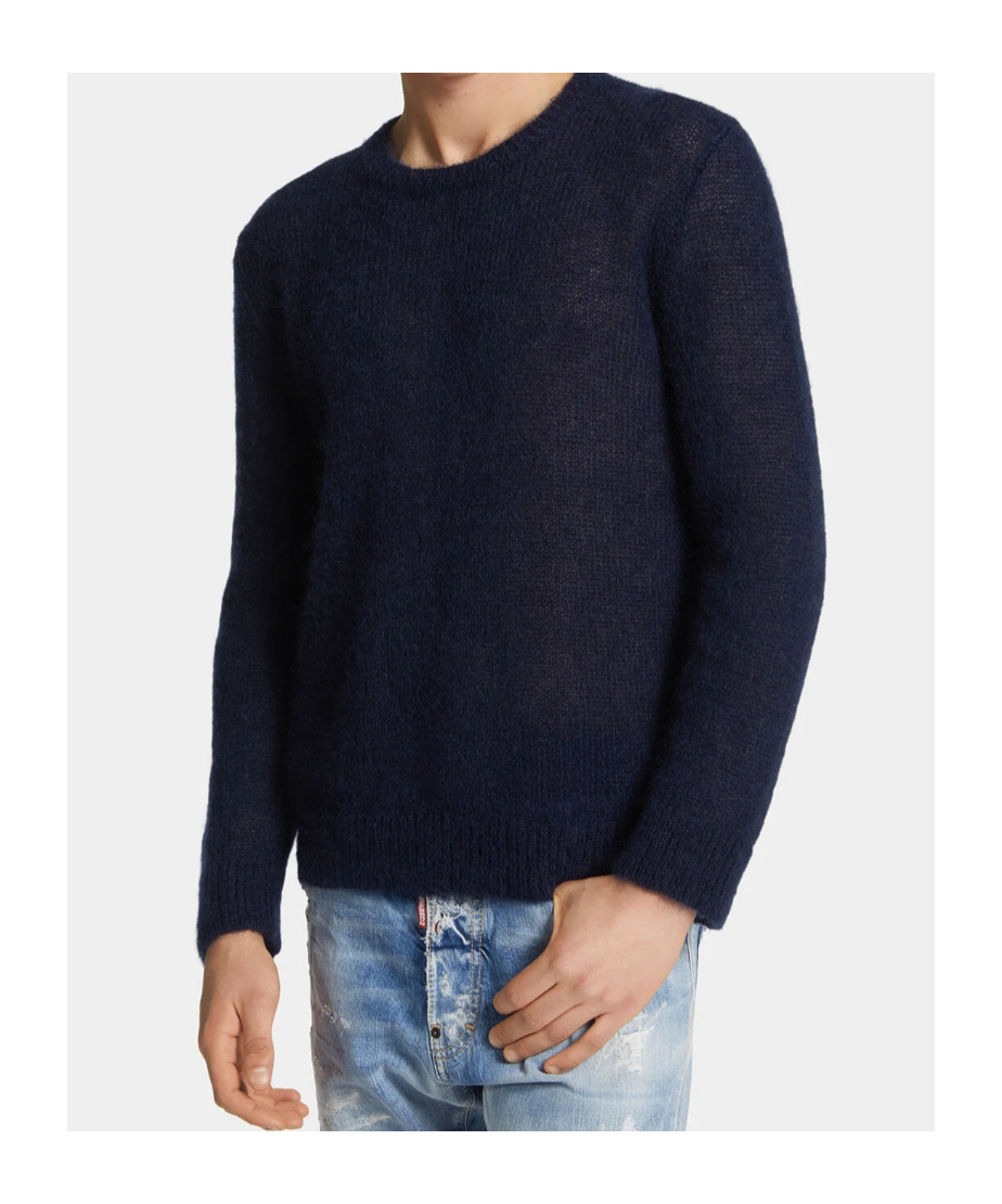Dsquared2 Mohair Blend Sweater In Blue