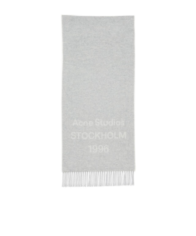 ACNE STUDIOS ACNE STUDIOS LOGO JACQUARD FRINGED SCARF