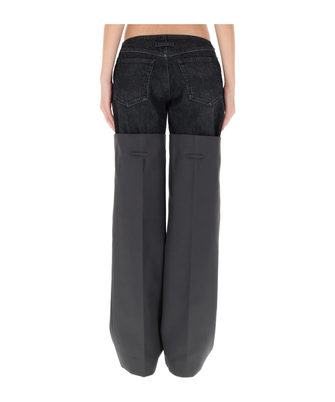 Jean Paul Gaultier Wide Leg Trousers Contrast Panels In Black