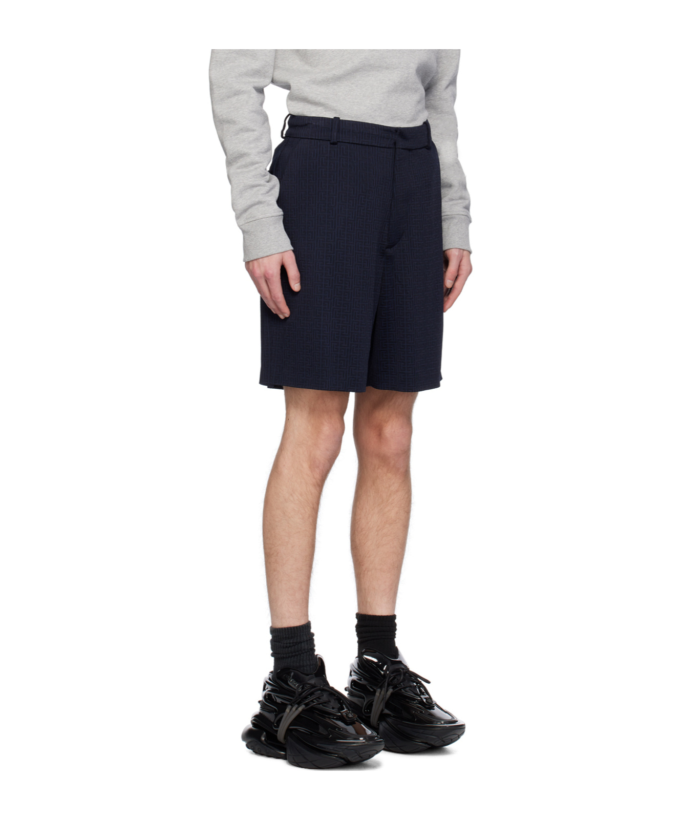 Balmain Belt-loop Shorts In Black