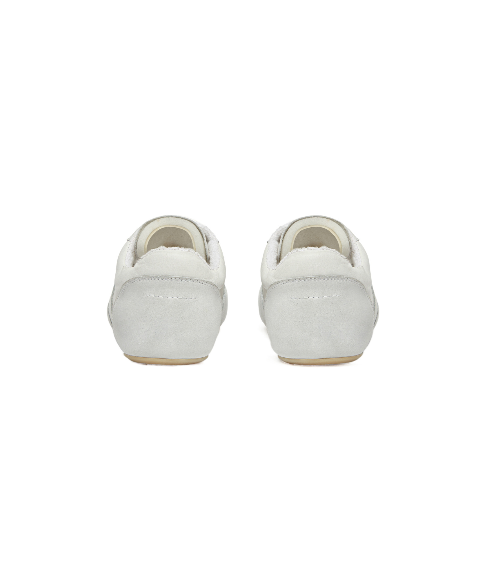 Mm6 Maison Margiela White Leather And Suede Sneaker In White