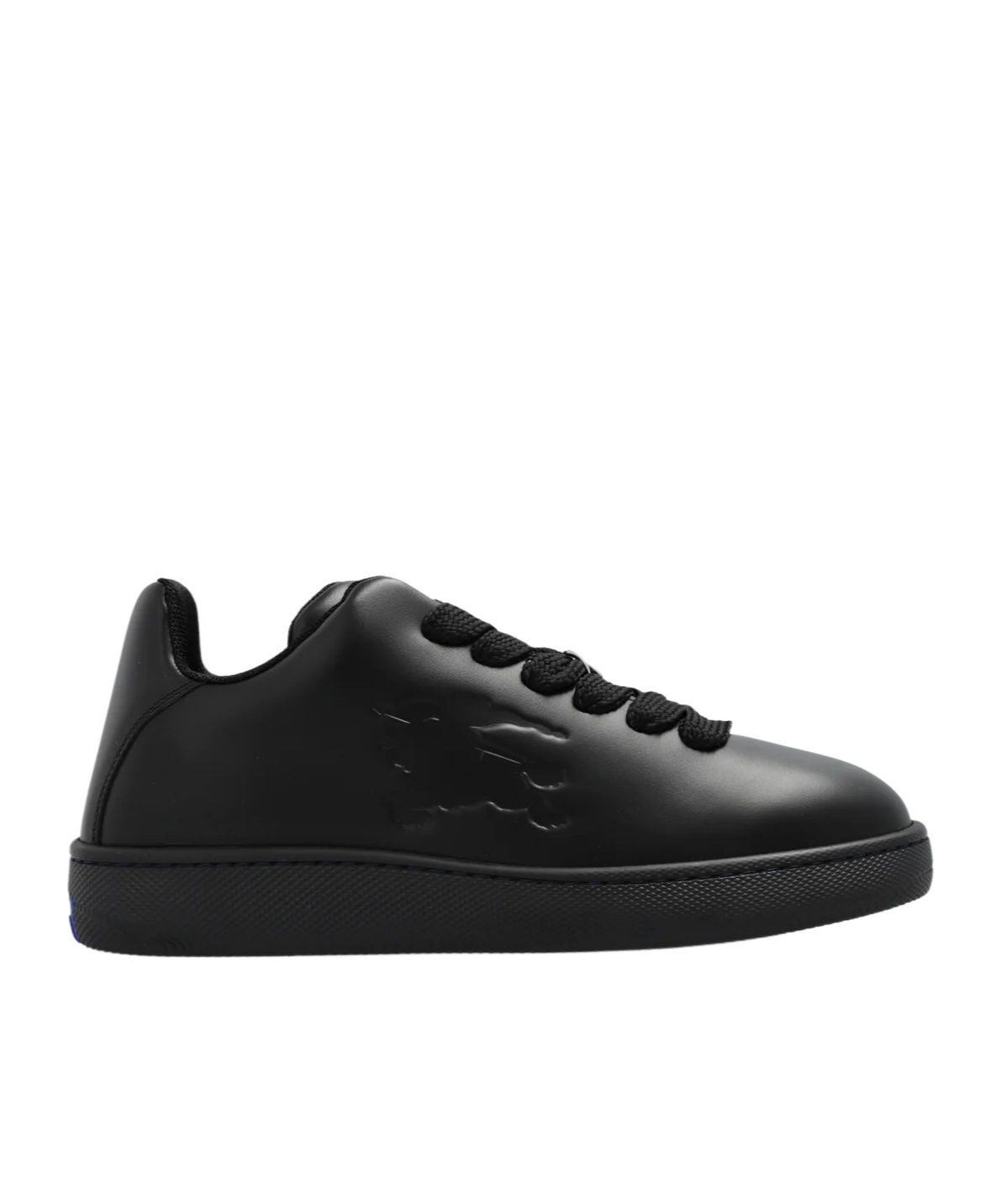 Shop Burberry Twisted Metal Detail Leather Sneakers In Black