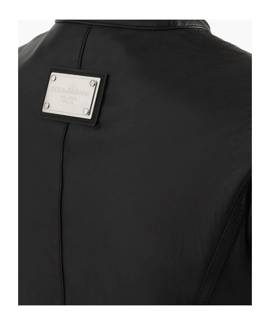 Dolce & Gabbana Biker-style Leather Jacket In Black