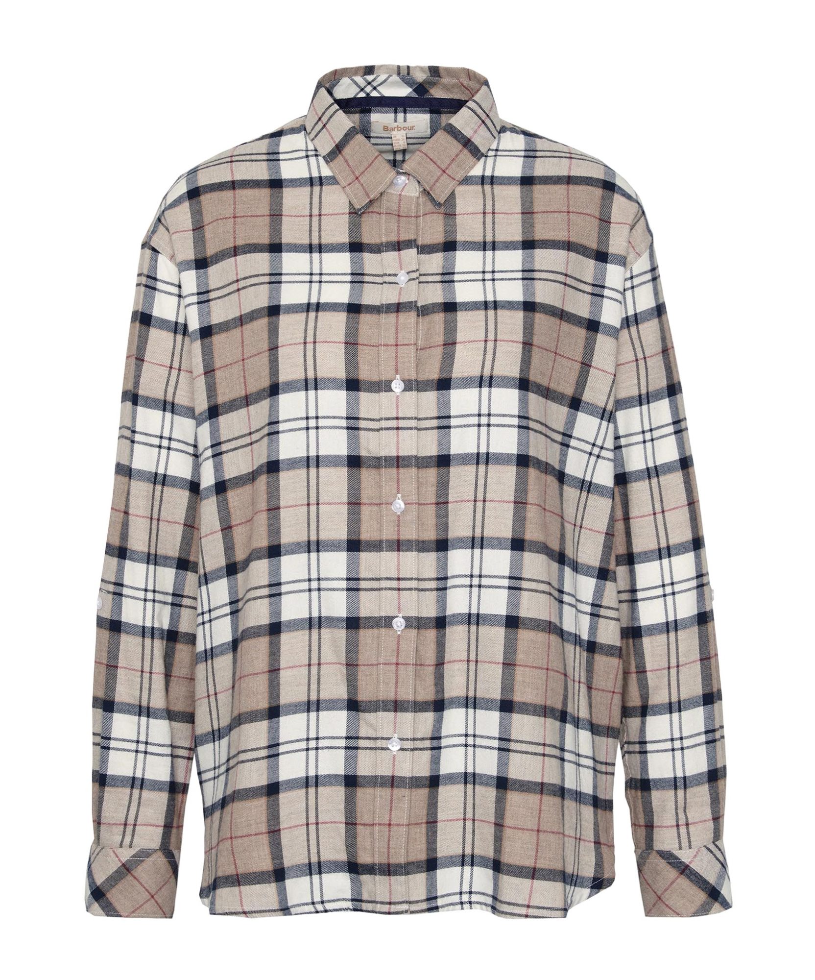Barbour Embroidered Flannel Shirt In White