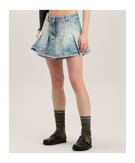 Palm Angels Palms-jacquard Pleated Mini Skirt In Gray