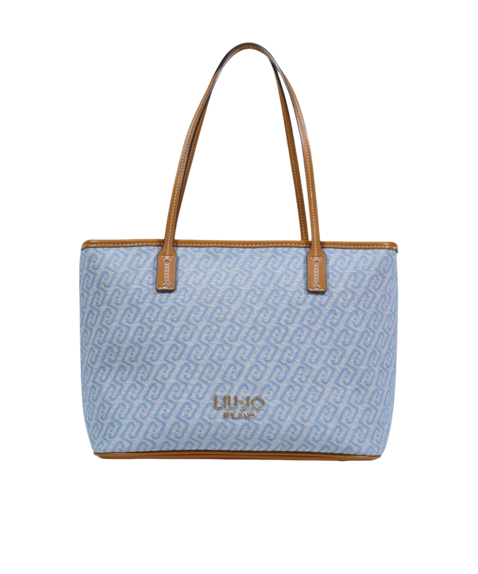 Liu •jo Jacquard Denim Tote Bag In Blue