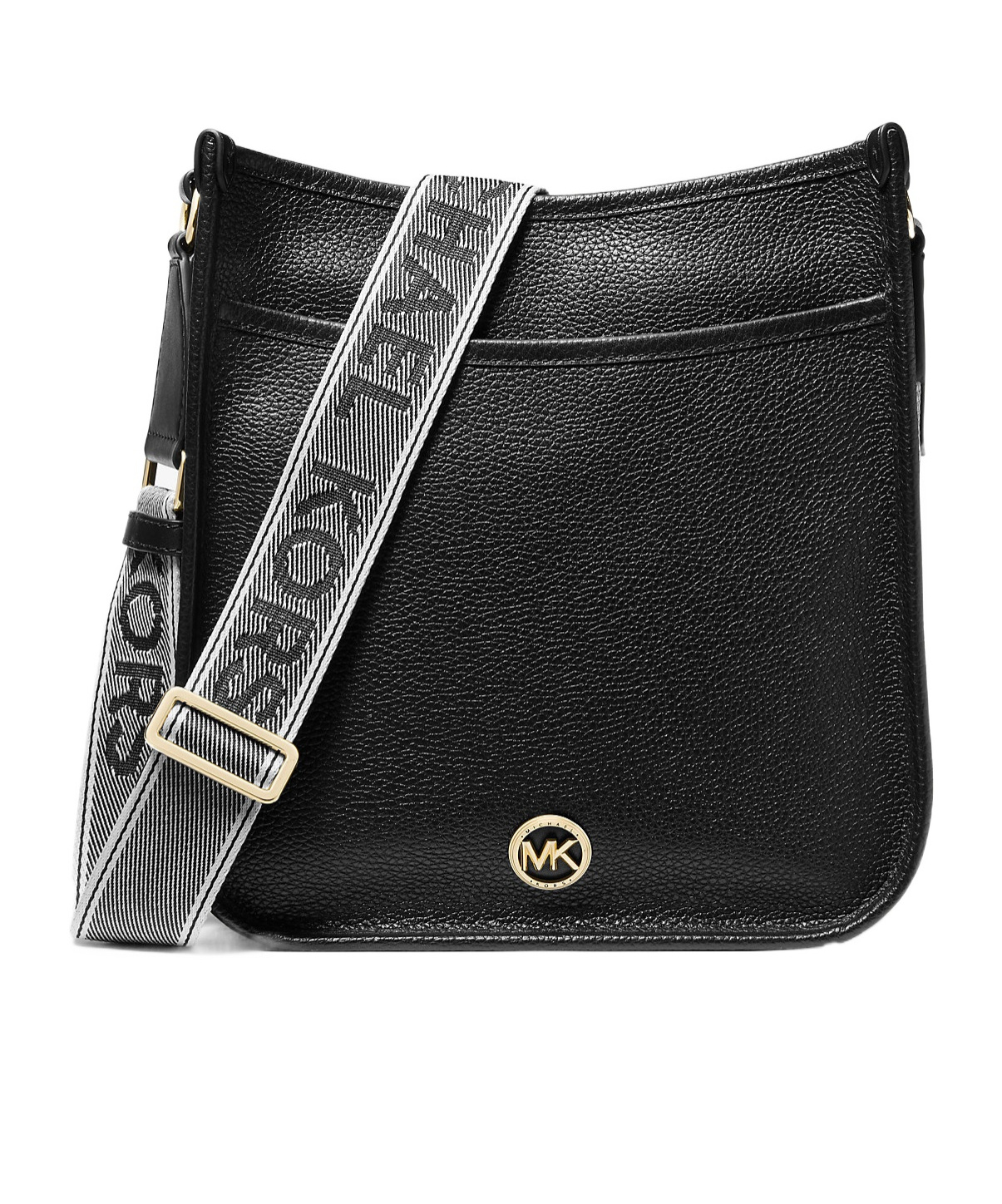 Michael Michael Kors Logo-plaque Leather Shoulder Bag In Black