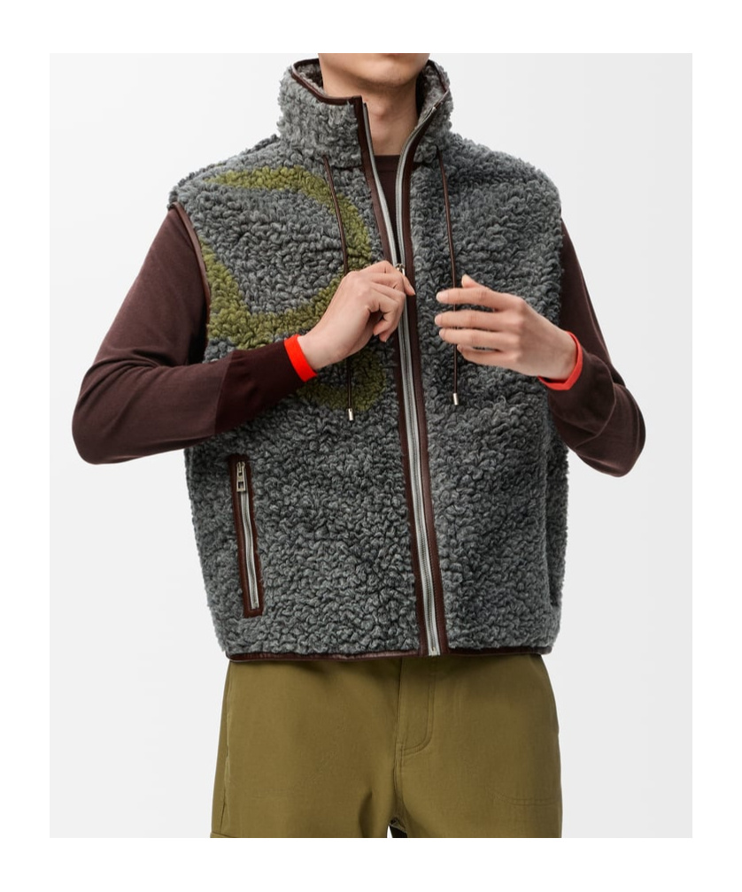 Loewe Vest In Wool Blend In Gray