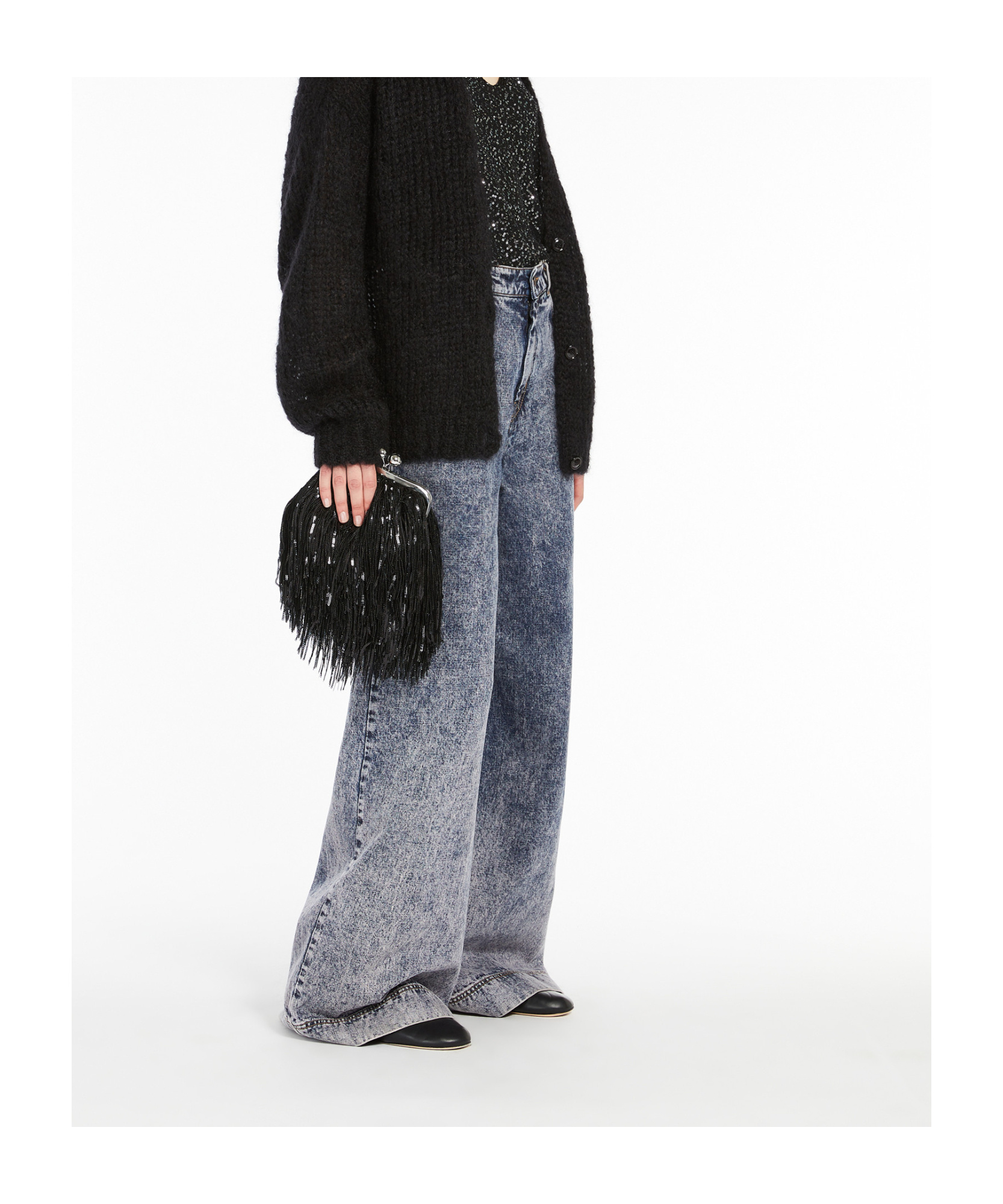 WEEKEND MAX MARA COTTON DENIM WIDE JEANS