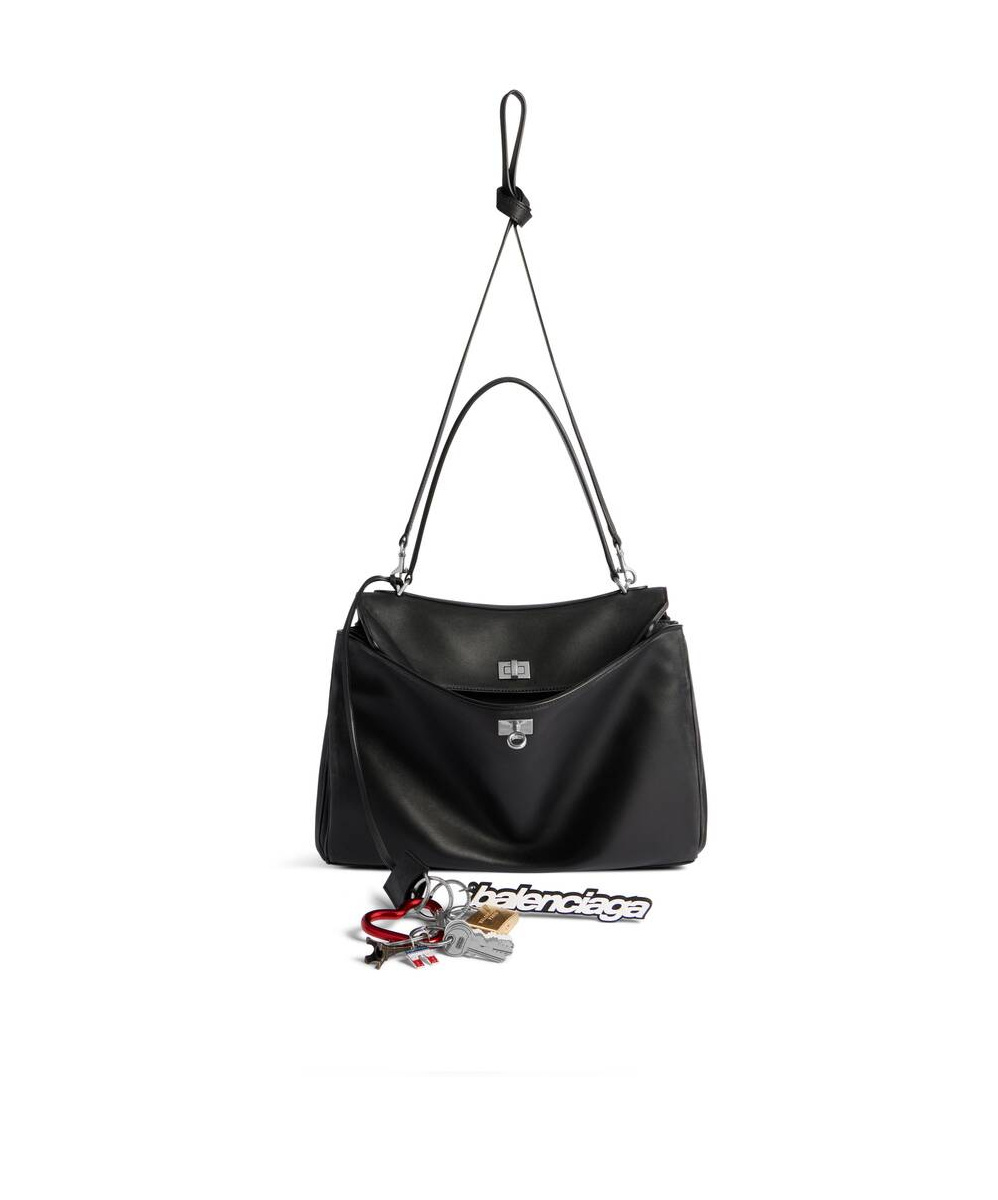 Balenciaga Smooth Black Calfskin Small Rodeo Bag Women In Black