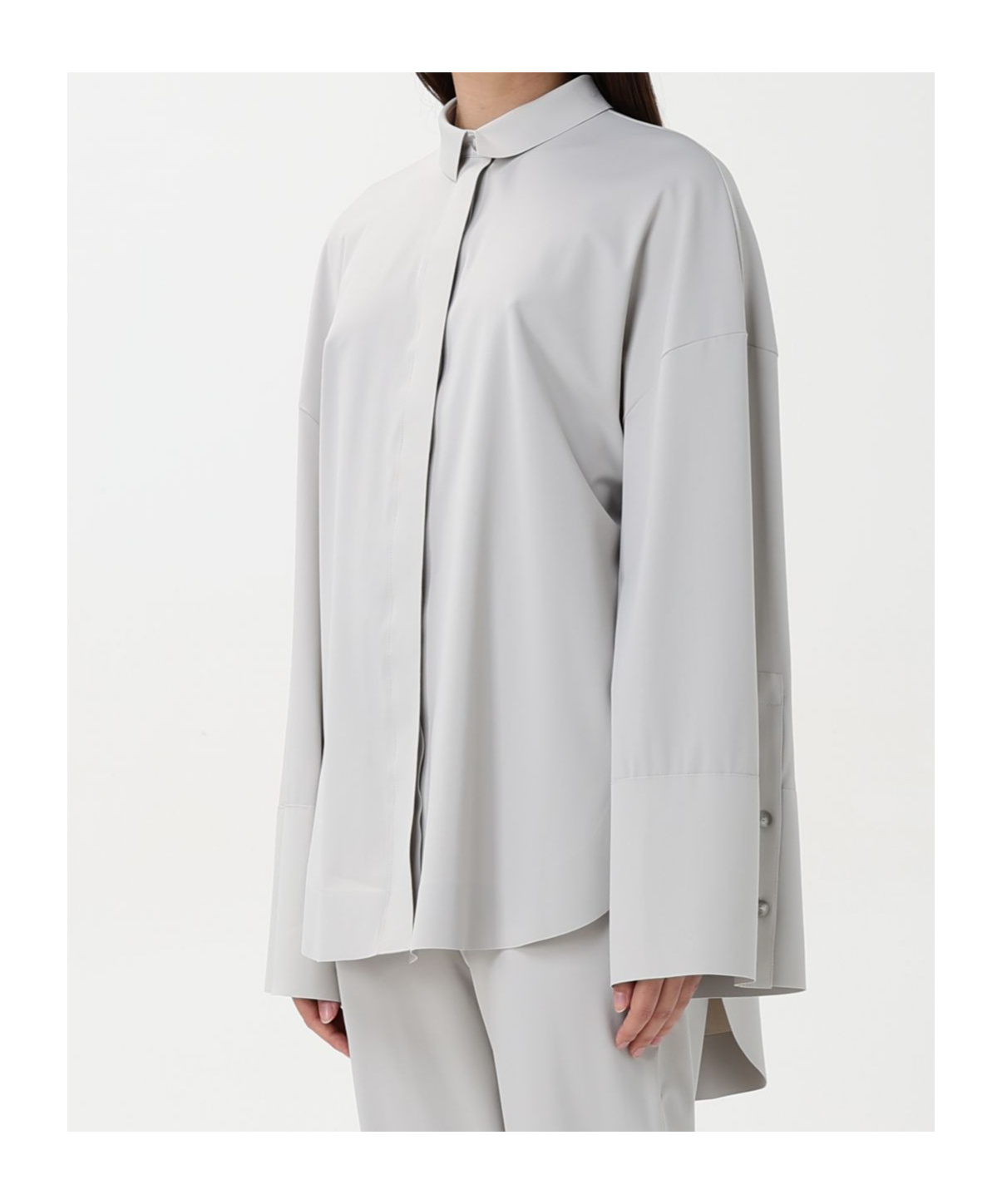 Max Mara Lapel Long Sleeve Shirt In White