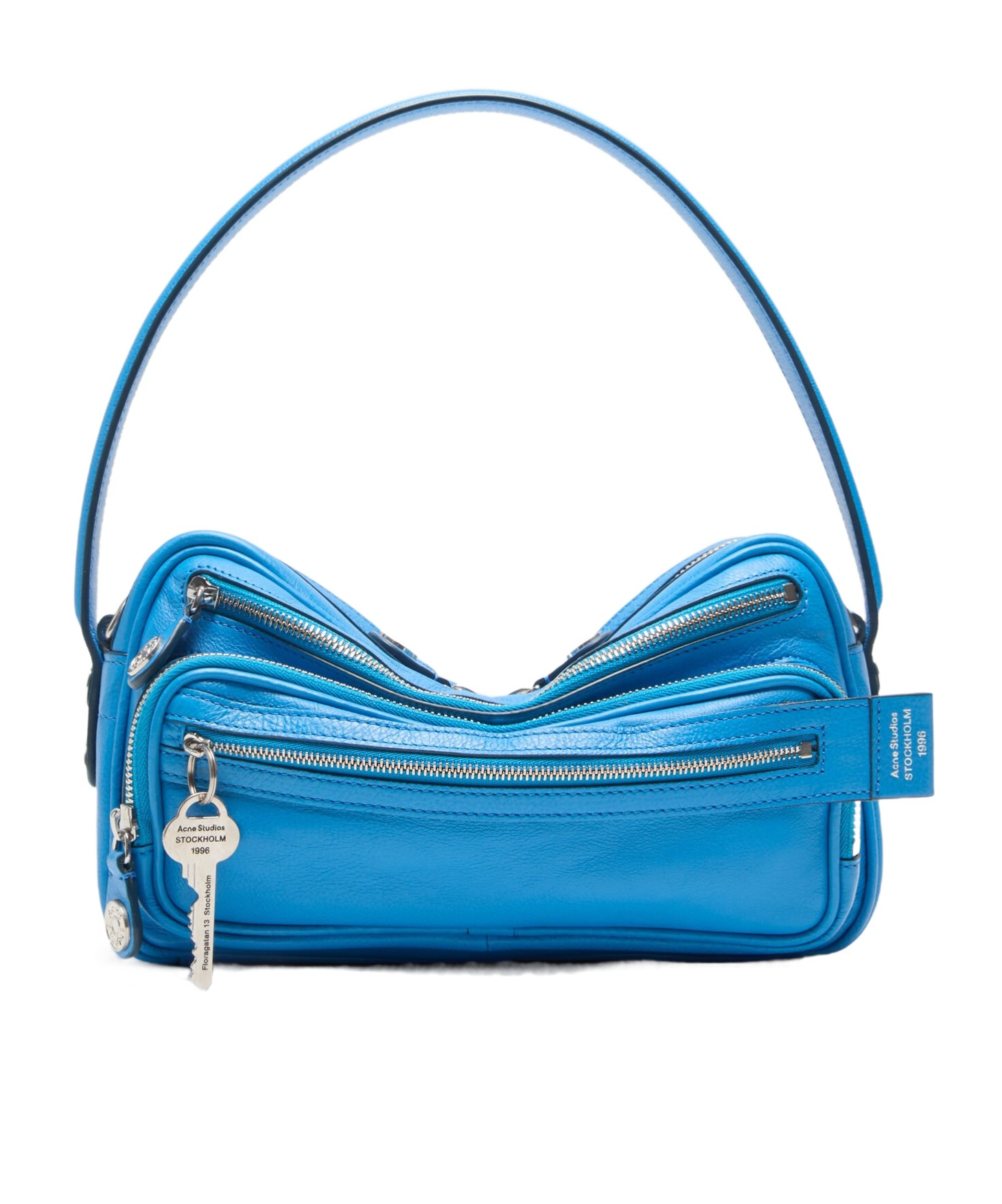 Acne Studios Camero Party Small Leather Shoulder Bag In Blue