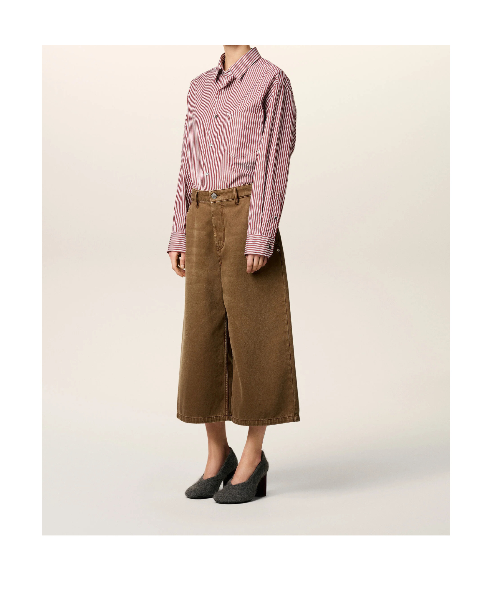 Ami Alexandre Mattiussi Casual Denim Bermuda Shorts Featuring Pockets In Brown