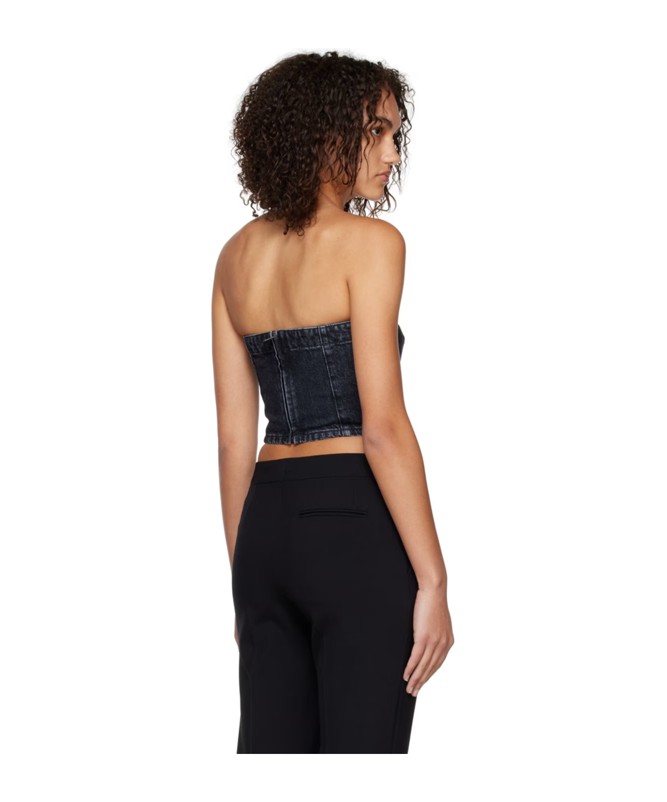 Stella Mccartney Asymmetrical Hem Corset In Black
