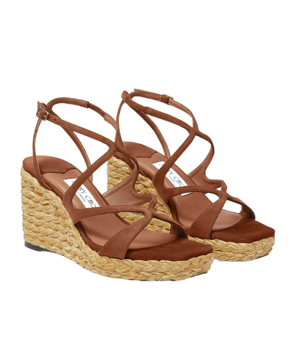 JIMMY CHOO AYLA SQUARE TOE WEDGES 