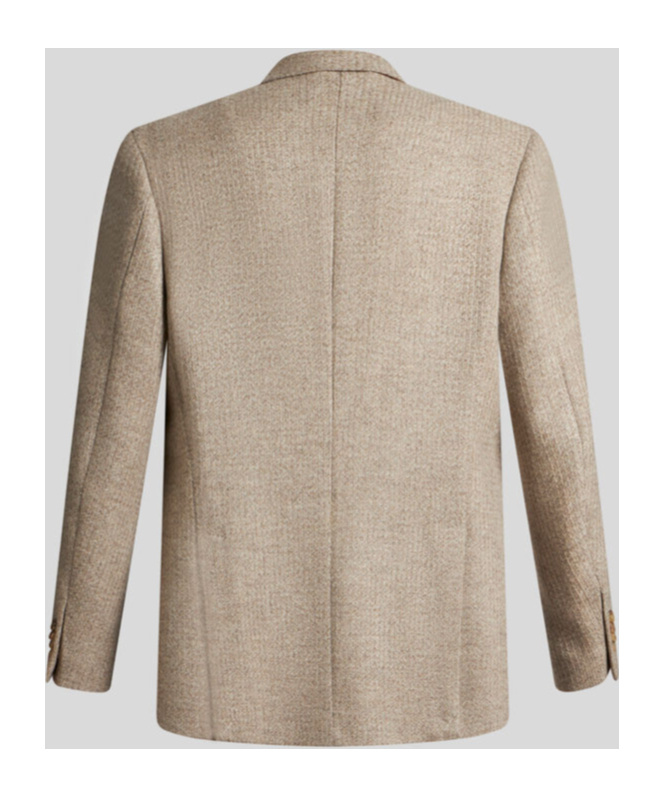 Etro Double Breasted Wool Blazer In Nude