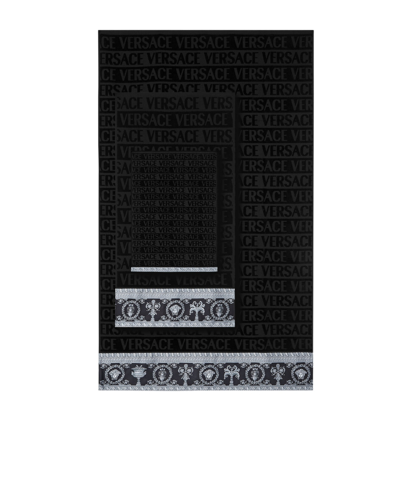 Versace Home 5-piece Patterned Towel Set In Black