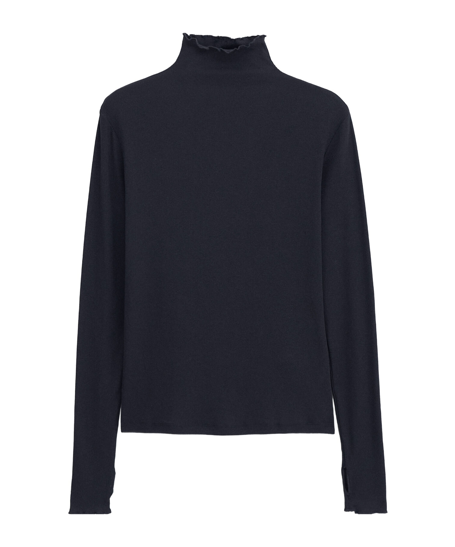 Filippa K Rib Stand-neck Top In Black