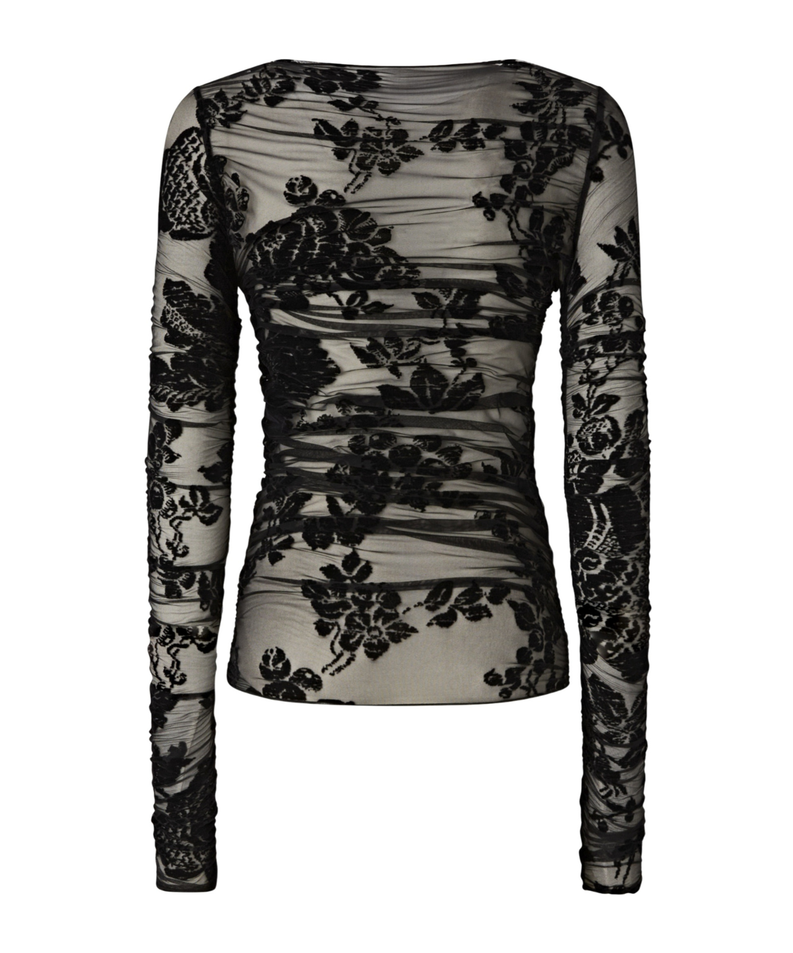 Pinko Sheer Flock-print Sweater In Black