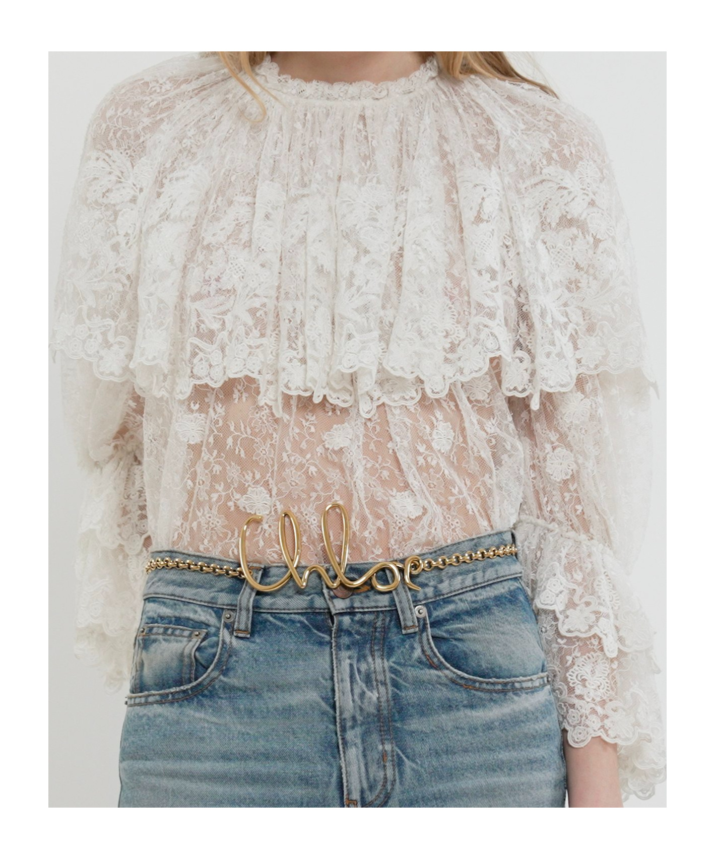 Chloé Lace Top In White