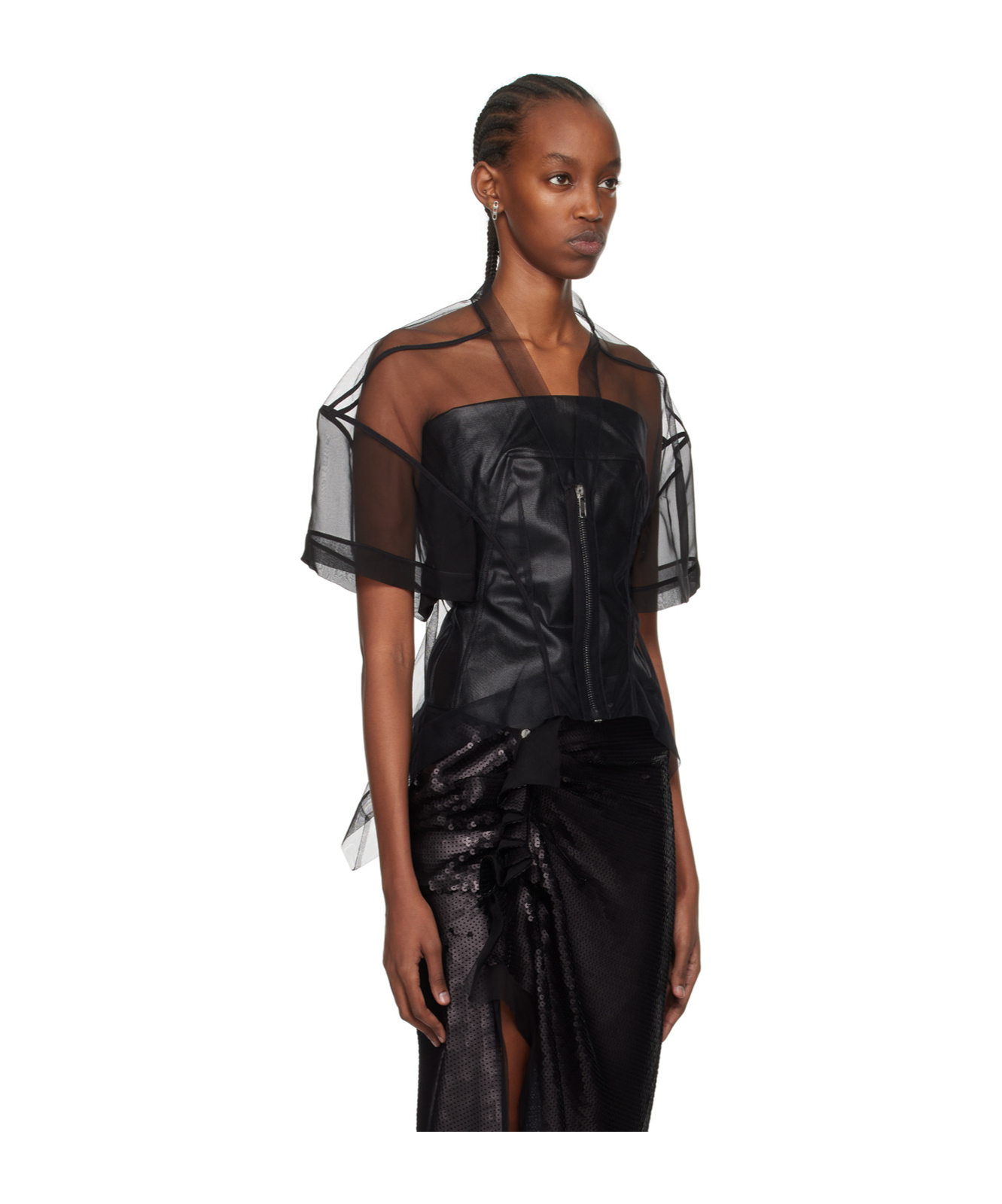 Rick Owens Handkerchief Mesh Jacket In Gray