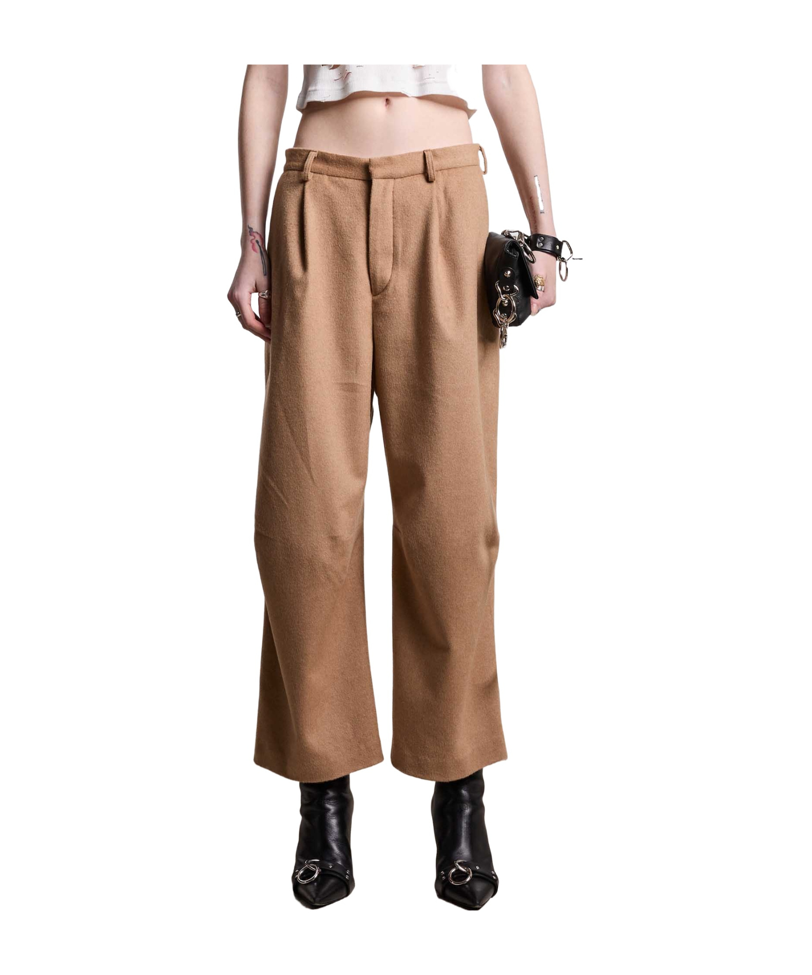 R13 Belt Ring Wool Casual Pants In Multicolor