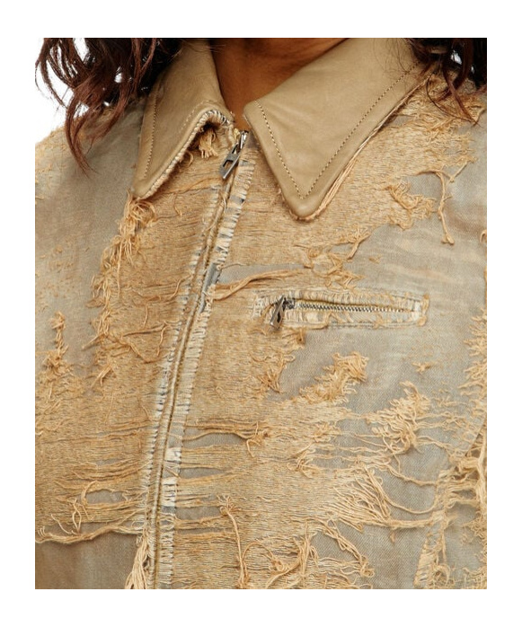 Diesel Cropped Jacket In Nude