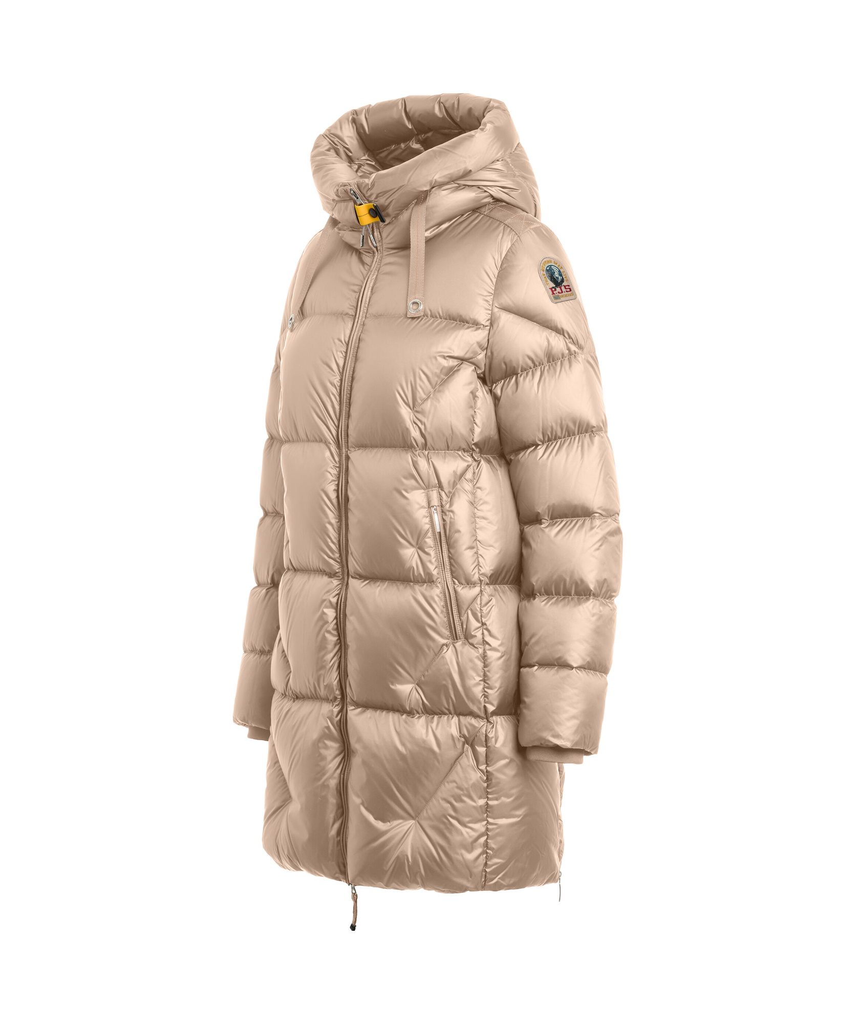 Shop Parajumpers Janet Hooded Zipper Down Jacket In Nude